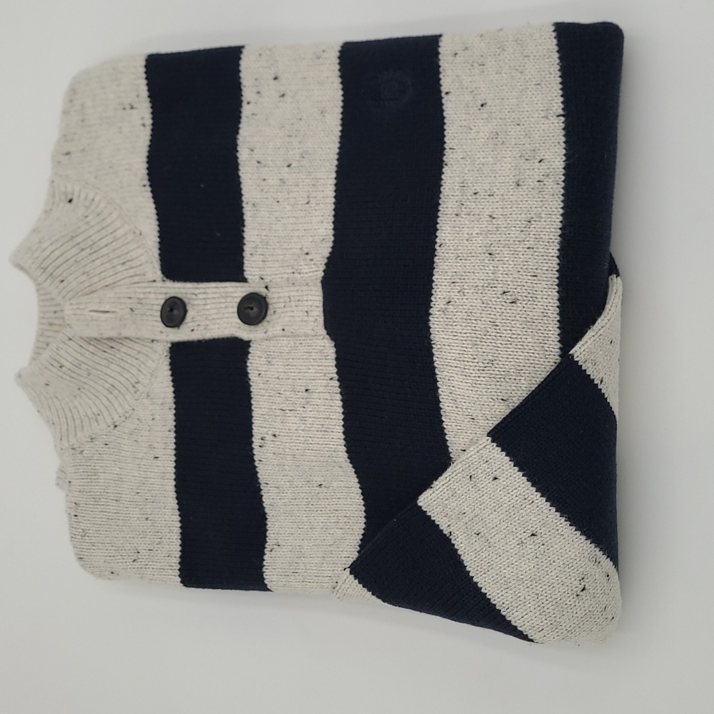 Chaps Nautical Striped Button Collar Sweater Men'… - image 1